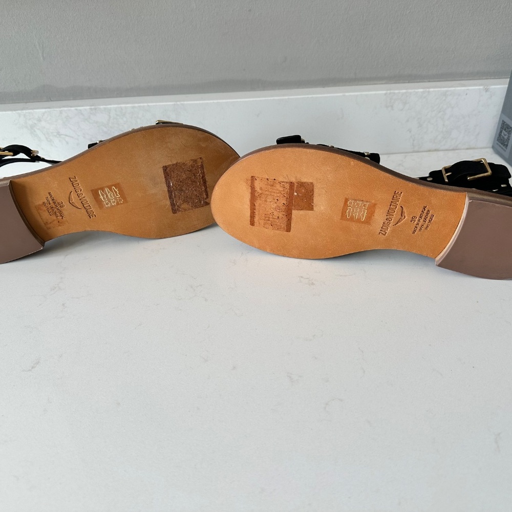 🖤💛 Zadig & Voltaire | Women's Cecilia Studded Strap Sandals ✨ - Picture 11 of 12